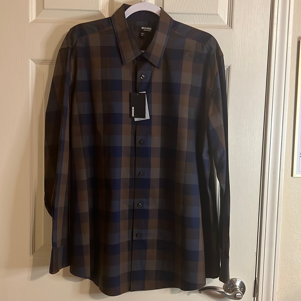 NWT Murano plaid men’s dress shirt XL